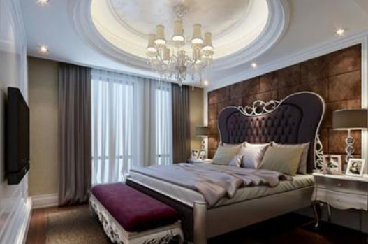 歐式風格臥室吊頂裝修效果圖，典雅浪漫的私密空間!